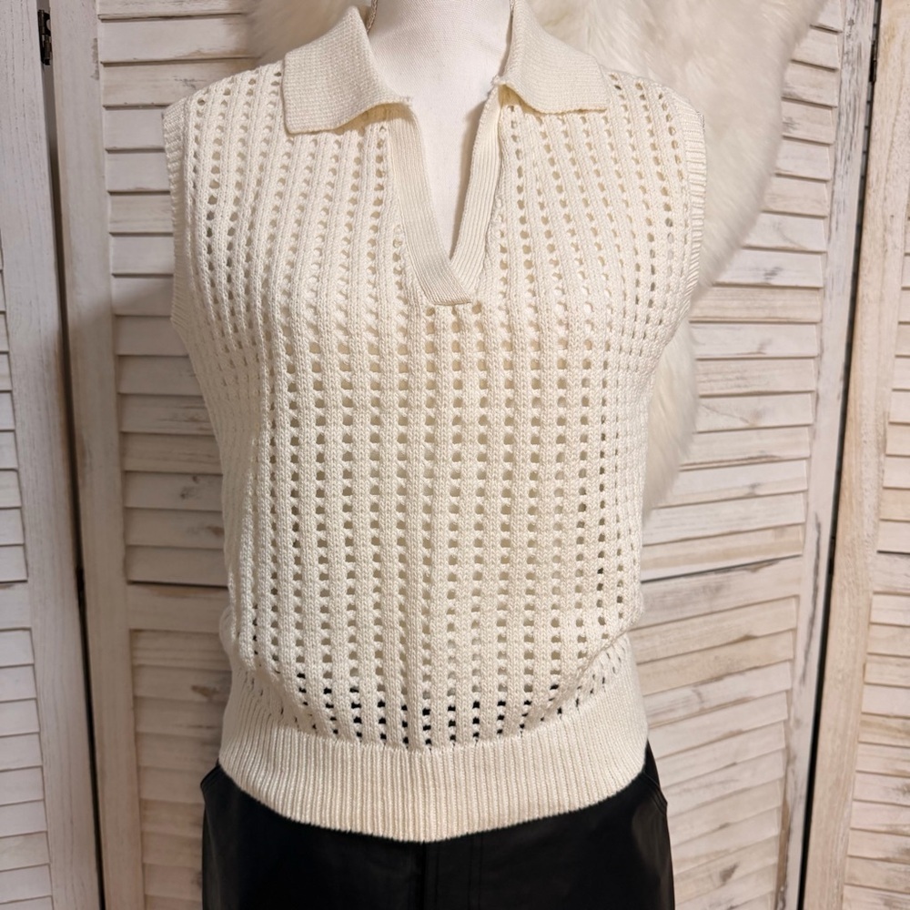 Sanctuary Cream Knit Sweater Vest - Picture 1 of 6